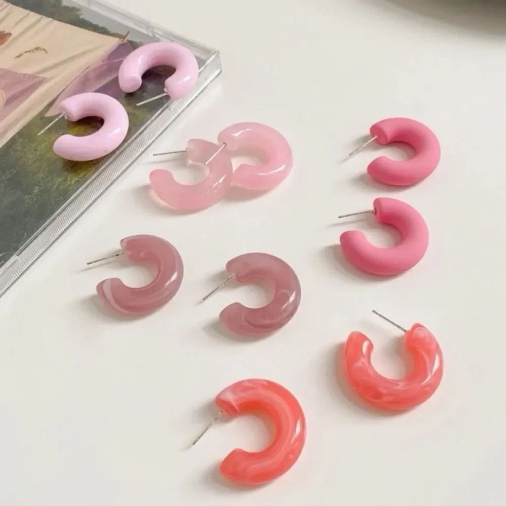 🔅🆕🔅 BoHo Tube Hoop Pink Tones Minimalist 5pairs Earrings🌷✨